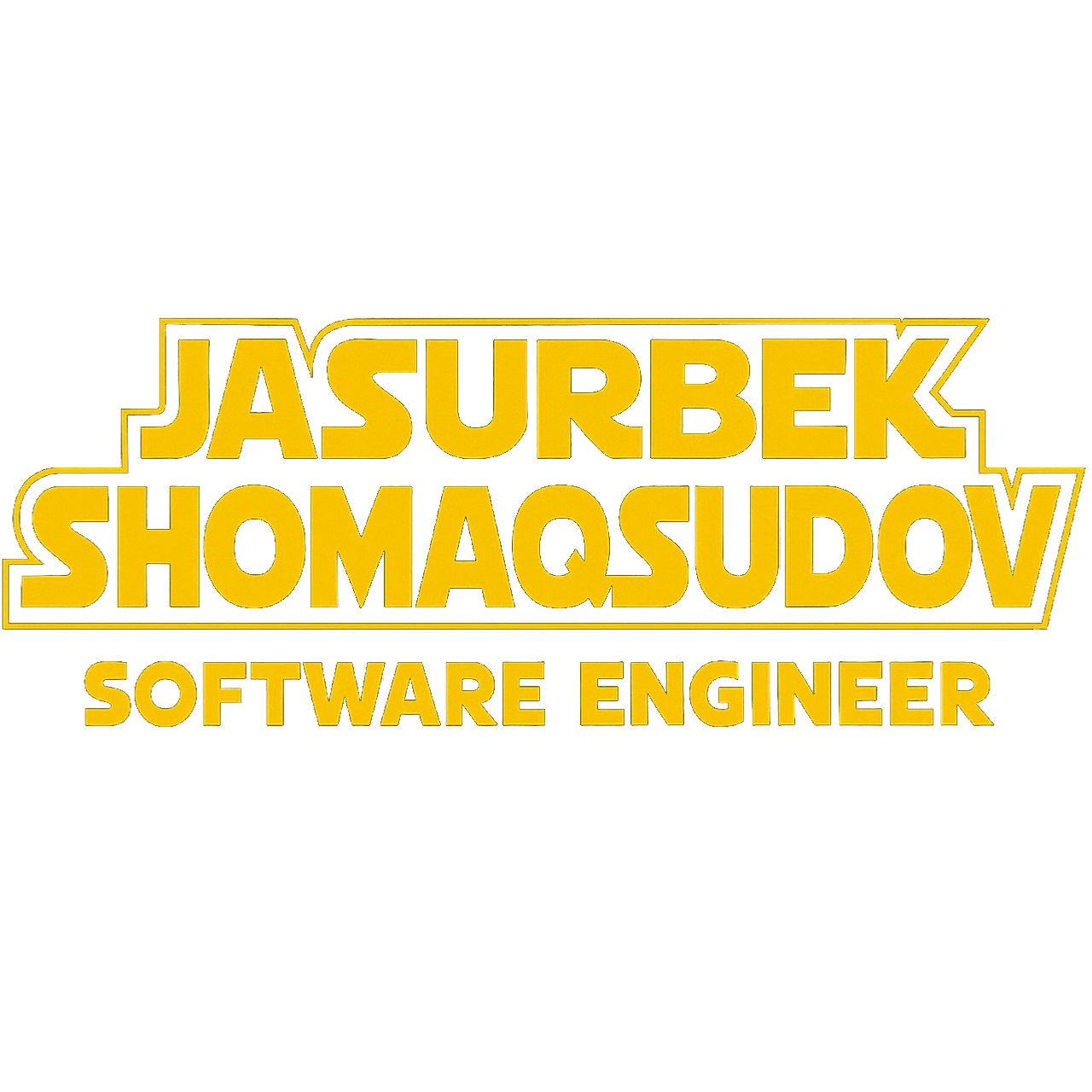 Jasurbek Shomaqsudov logo like Star Wars Logo style